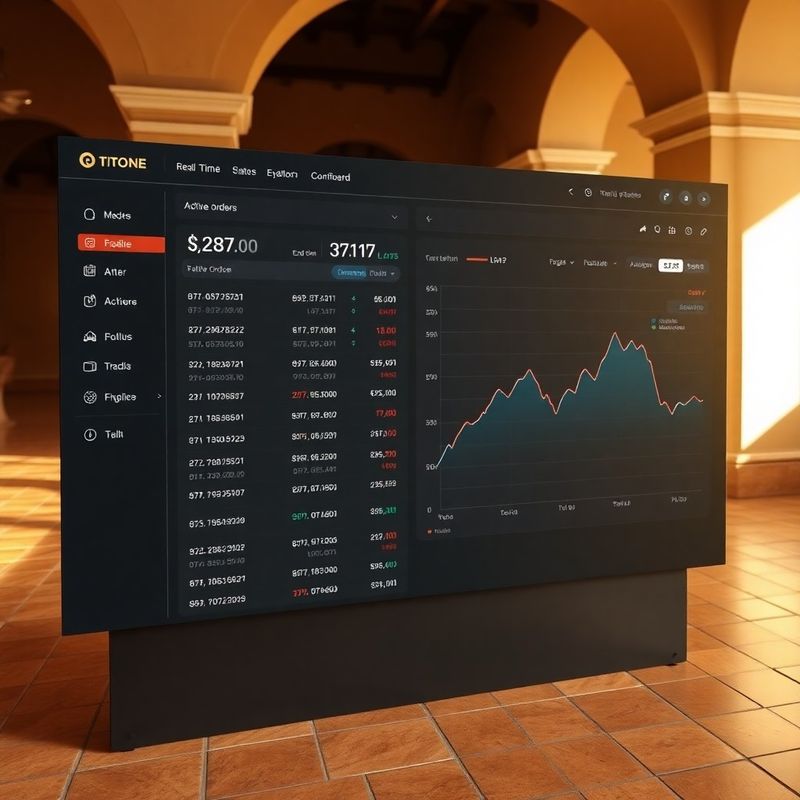 Panel de monitorización en tiempo real con curva de equity y órdenes activas